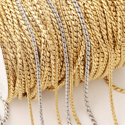 D483 High Quality Stainless Steel Necklace Chain Bulk Roll 18k Gold Plated Jewelry Diy Findings