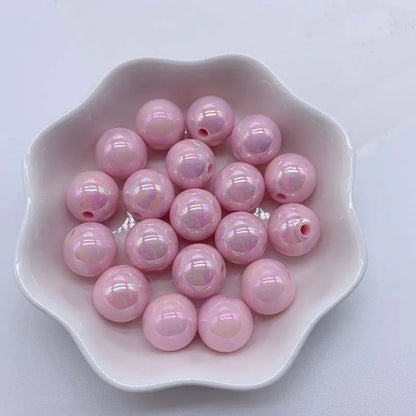 Hot Sale 500G/bag Acrylic Beads AB Plating Plastic Round Loose Beads for Mobile Phone Chain Bracelet Jewelry Making