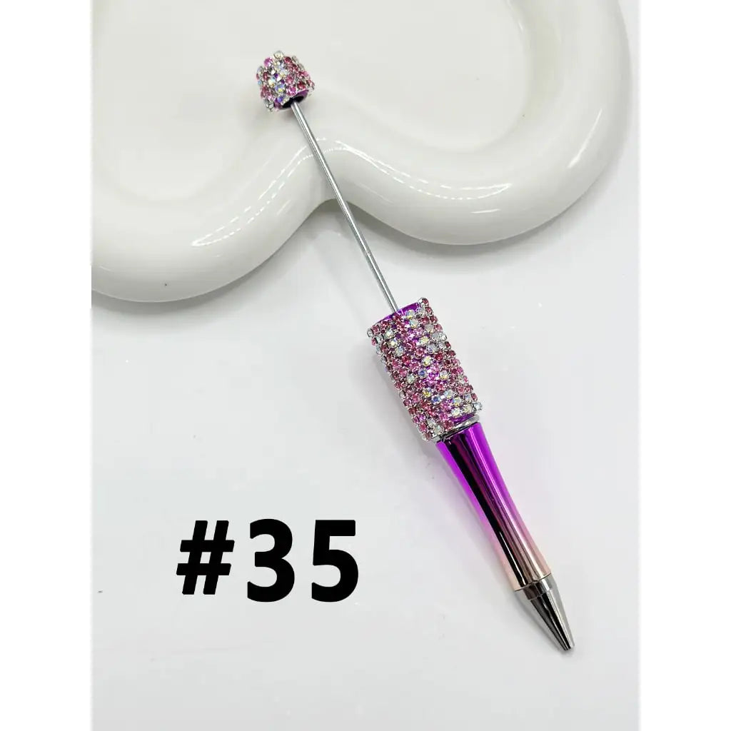 Hot Sale Durable Plastic DIY Ballpoint Pen Multi Color Rhinestone Chain Bling Sparkle Gift
