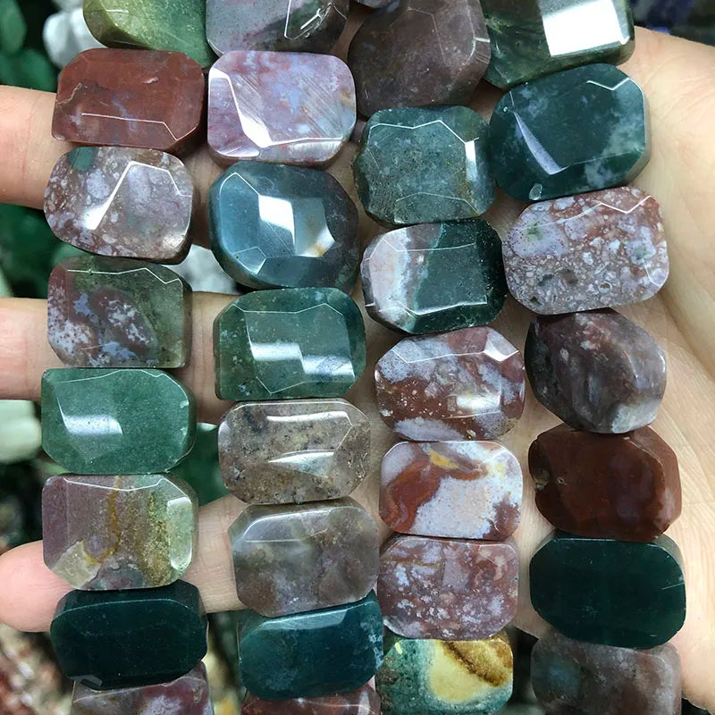 Natural Gemstone Faceted Irregular Faceted Freeform Flat Rectangle Polygon Beads Strand for Jewelry Making Bracelets Necklaces