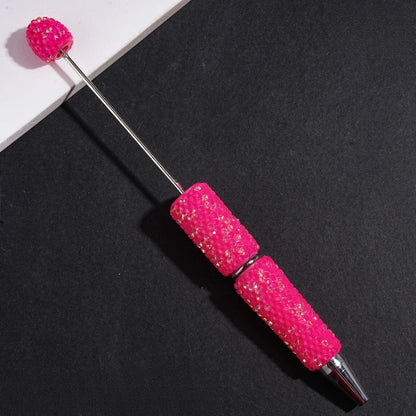 Luminous Fluorescent Beadable Clay Pens Full Covered Rhinestone Ballpoint Pens for Beadable Pen Keychain DIY Bulk Craft Supplies
