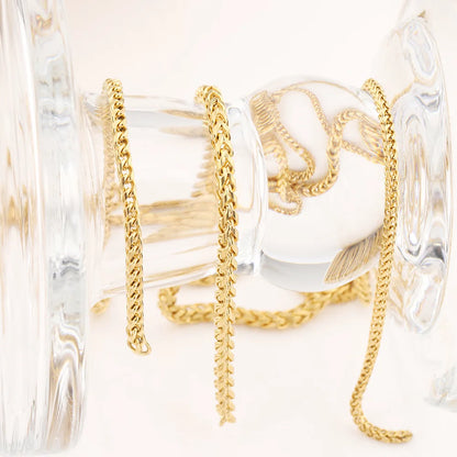 E248 Hip Hop Men Necklace Bracelet Chain No Tarnish Stainless Steel Silver Gold Cuban Chains for Diy