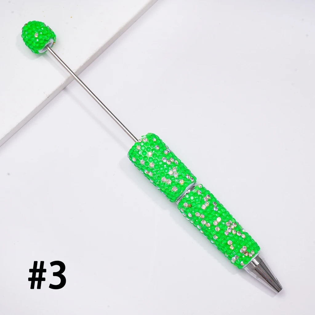 Neon Beadable Pens Multi Color With Full AB Rhinestones Cover Bulk for DIY Handmade Crafts Student Gift Wholesale