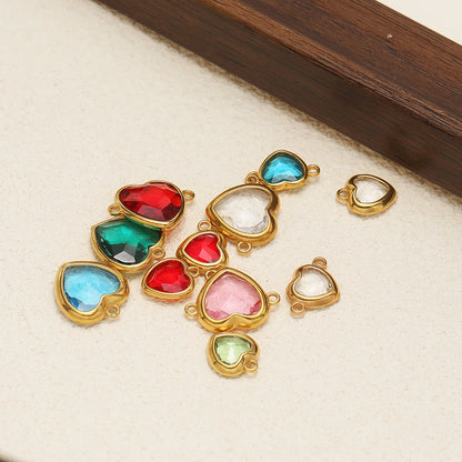 Fashion Stainless Steel 18k Pvd Gold Plated Heart Shaped Charms Pendant for DIY Jewelry Necklace Making