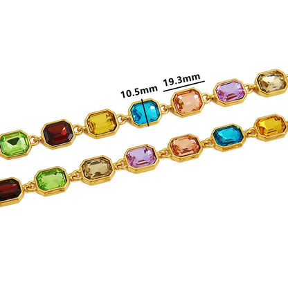 D886 Fashion Stainless Steel Crystal Chain Colorful Zircon Cz Chain for Necklace Bracelet Making Wholesale