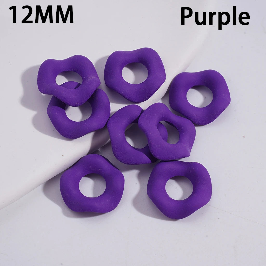 12MM Fluorescent Wavy Matte Rubber Acrylic Spacer Beads Bulk for Beadable Pen DIY Keychain Jewelry Making Wholesale