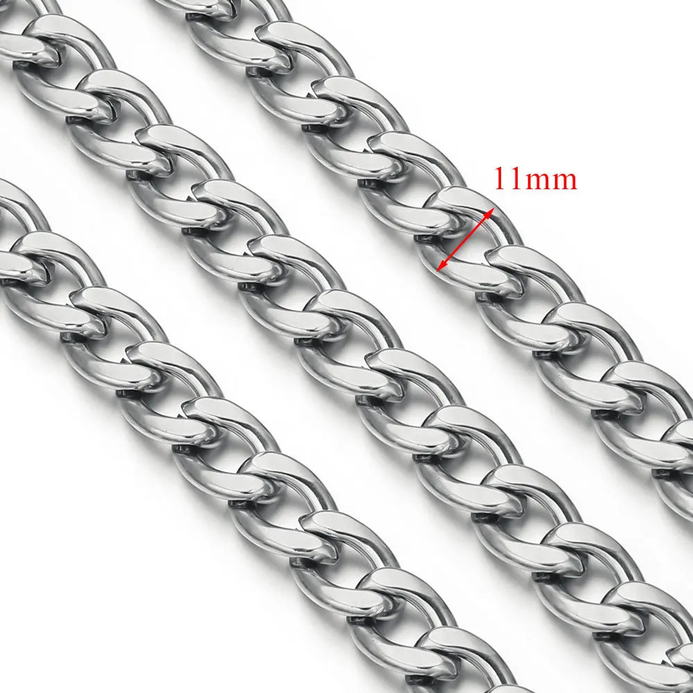 D378 Chunky Twisted Cuban Chain Chocker Gold Silver Black Gun Plated Stainless Steel Snake Rope Chain Jewelry for Men
