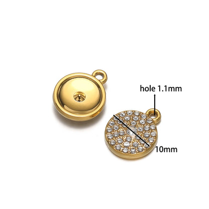 Vintage Stainless Steel 18k Gold Plated Zircon butterfly Heart Eye Charm Pendant for Jewelry Making Wholesale