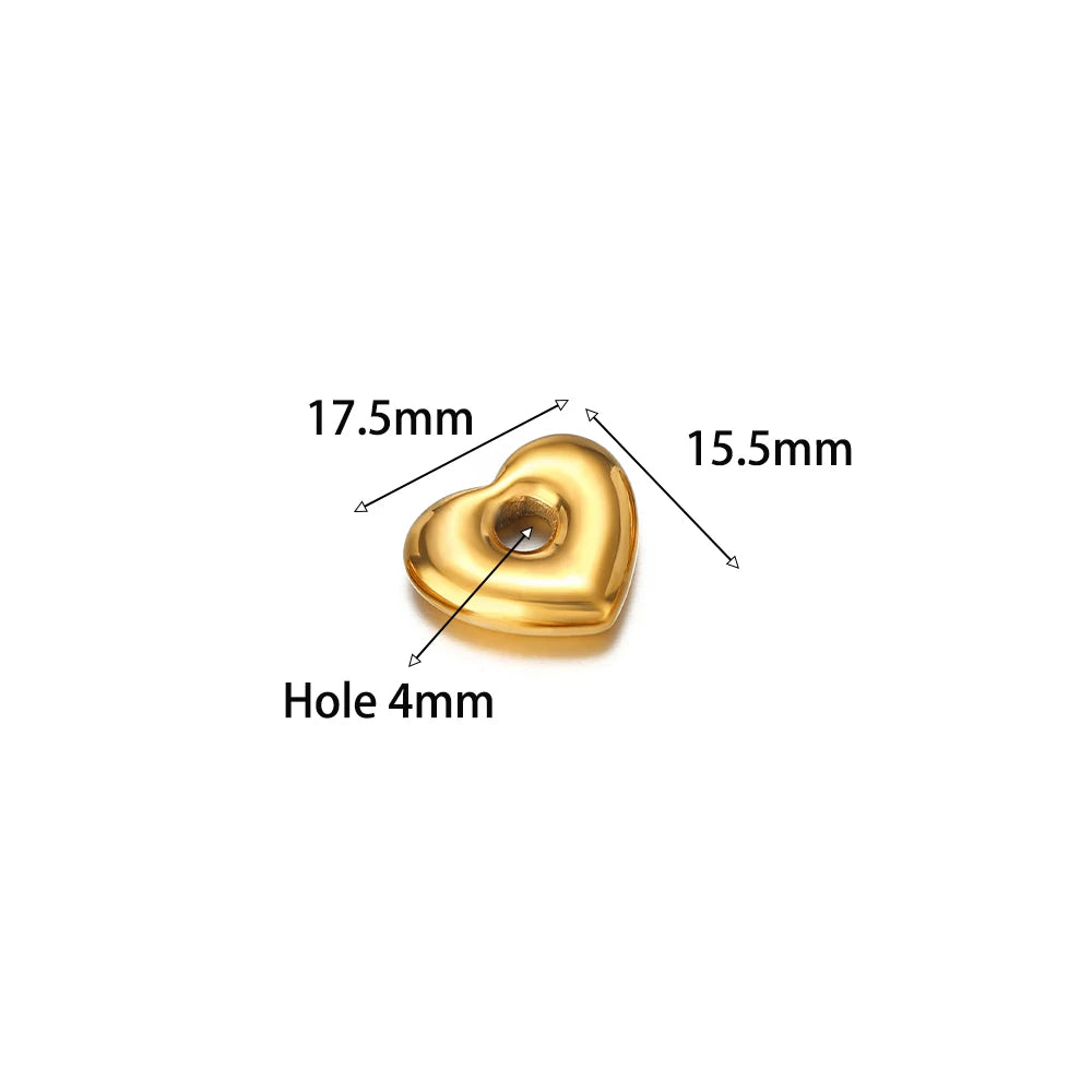 Non Tarnish Stainless Steel18k Gold Plated Hollow Star Heart Square Flower Charms Pendant for DIY Jewelry Earring Making