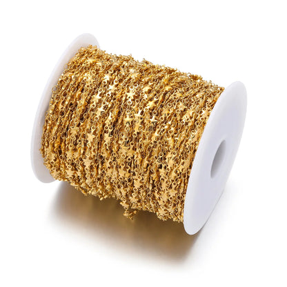 E400 Hot PVD Plated Star Chain Gold Silver Thunk Chain Permanent Stainless Steel Chain for Diy