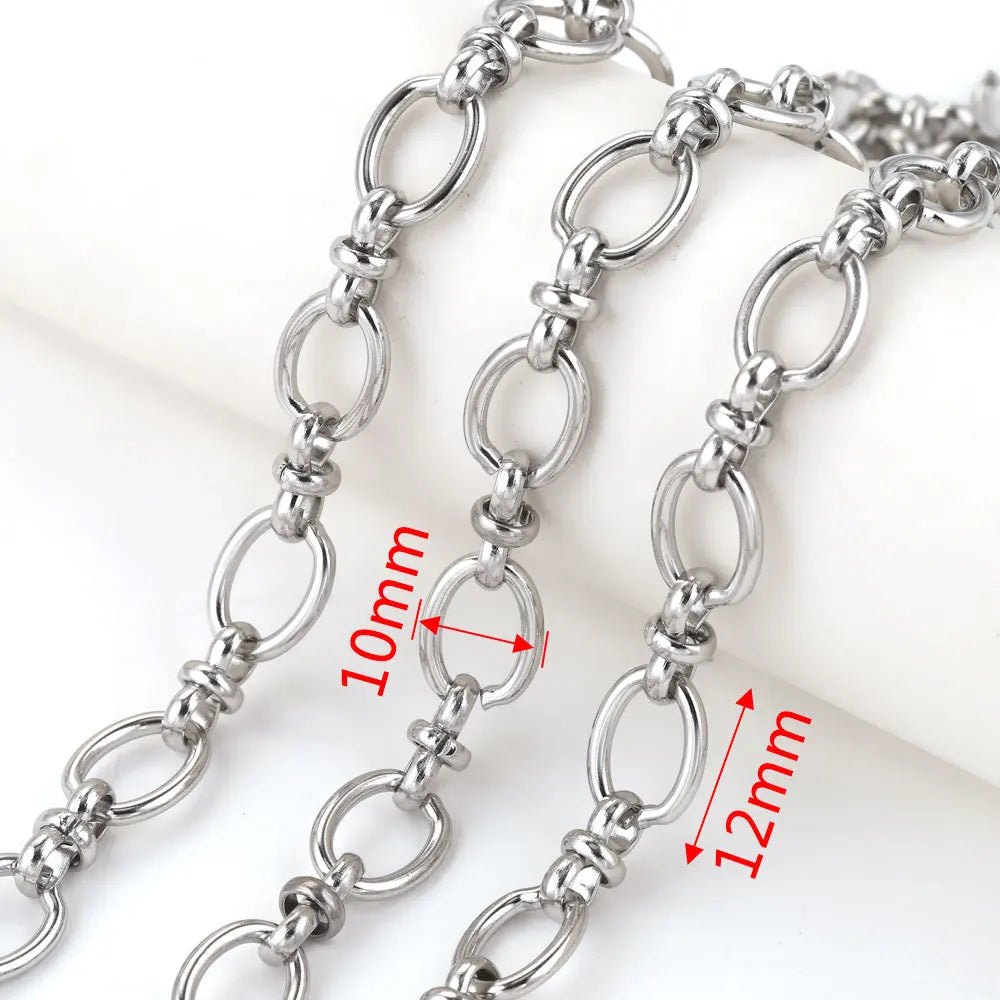 A1517 High Quality Multi Stainless Steel Chain Oval Necklace Bracelet Bulk Chain for Jewelry Making Diy