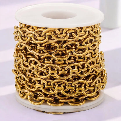 A2660 Hip Hop Non Tarnish Gold Silver Stainless Steel Chain Bulk Link O Chain for Necklace Bracelet Making