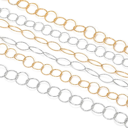 D168 Non Tarnish Stainless Steel Gold Circle Chain Link Roller Necklace Bracelet DIY Chains Jewelry for Men Women