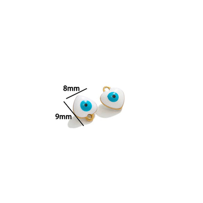 Wholesale 18k Gold Plated Stainless Steel  Eyes Charms Enamel Heart Palm Pendants for DIY Necklace Jewelry Making Accessories