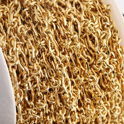 D610 Bulk 18K PVD Gold Stainless Steel Chunky Knotted Handmade Chain for Men's Necklace Bracelet DIY Jewelry Accessories