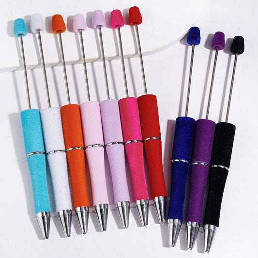 Gorgeous Soft Touch Flocked Beadable Ballpoint Pen Blank Multi Color for Pen Making Decoration DIY Pen Craft Wholesale