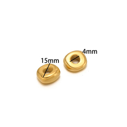 Simple Cute Pendant 18k Gold Plated Stainless Steel Hollow Flower Round Handbag Charm Pendant for Jewelry Making Accessories