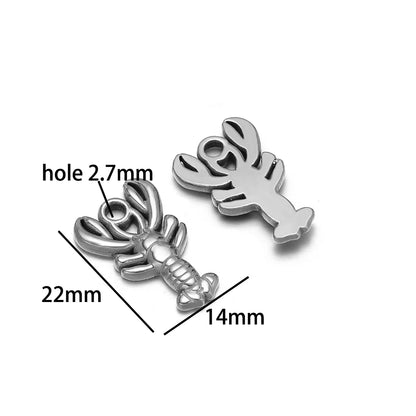 Fashion 18k Gold Plated Stainless Steel Enamel Fish Lobster Charm Pendant for DIY Jewelry Making Jewelry Findings