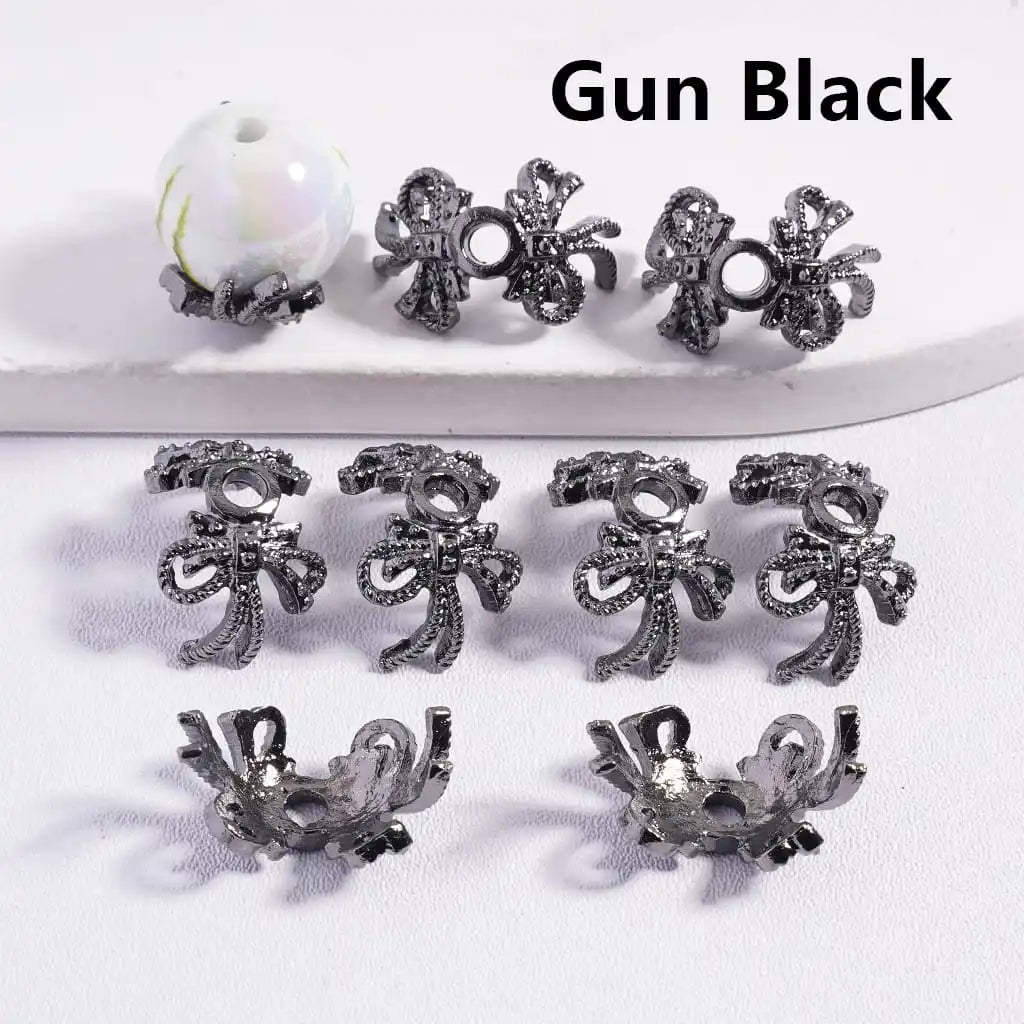 Bowknot Alloy Bead Caps Multi-Color Bead Cages (Fits16mm Round Beads) for DIY Pen Jewelry Making