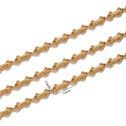 F503 Vintage Grooved Metal Spacer Beads Gold Silver Plated Stainless Steel Pumpkin Beads DIY Jewelry Making Accessories