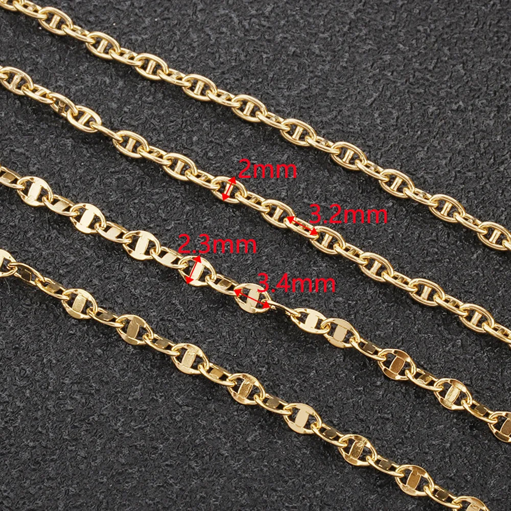 B4584 18k Gold Plated Chain Vacuum Stainless Steel Chain Pig Nose Chain for Jewelry Diy