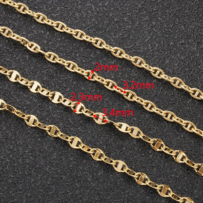 B4584 18k Gold Plated Chain Vacuum Stainless Steel Chain Pig Nose Chain for Jewelry Diy