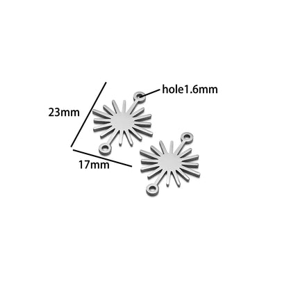 DIY Pendants Stainless Steel 18k Gold Plated Hollow Cactus Butterfly Star Sun Eyes Charm Pendants for Jewelry Necklace Making