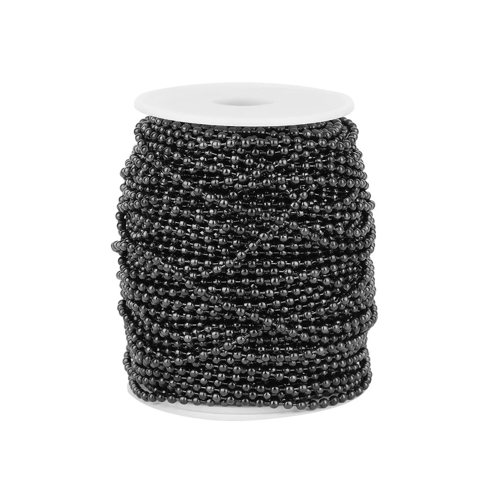 D020 2.4mm 1.2mm 1.6mm Round Bead Chain Necklace Beaded Keychains Stainless Steel Chain Luxury