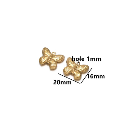 High Quality 18k Gold Plated Stainless Steel Hollow Conch Shell butterfly Starfish Charm Pendant for DIY Necklace Jewelry Making