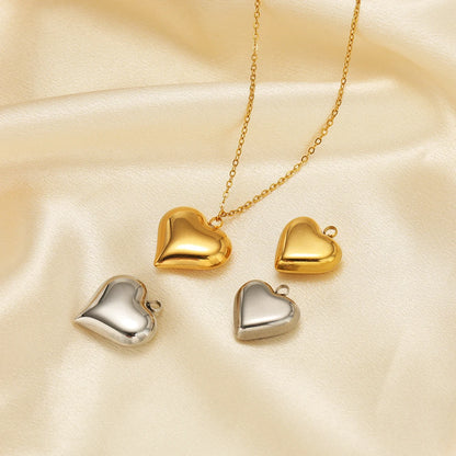 Heart Pendant Stainless Steel18k Gold Plated Hollow Heart Charm Pendant for DIY Jewelry Making Accessories Findings