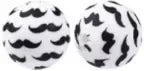100PCS 15mm Silicone Round Printed Beads 2mm Hole Colorful Pattern Loose Beads for Bracelet Necklace DIY Jewelry Craft Making