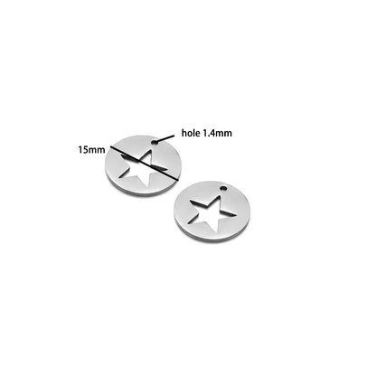 DIY Pendants Stainless Steel 18k Gold Plated Hollow Cactus Butterfly Star Sun Eyes Charm Pendants for Jewelry Necklace Making