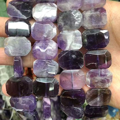 Natural Gemstone Faceted Irregular Faceted Freeform Flat Rectangle Polygon Beads Strand for Jewelry Making Bracelets Necklaces