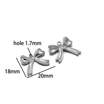 New Handmade DIY Jewelry Accessories 18k Gold Plated Stainless Steel Pearl Bowknot Charm Pendant for Women Jewelry Making