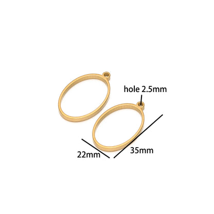 304 Stainless Steel 18k Gold Plated Rhombus Heart Moon Square Charm Pendant for DIY Handmade Necklace Jewelry Making