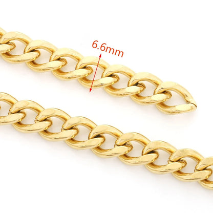 E385 Hot PVD Plated Cuban Chain Gold Silver Thunk Chain Permanent Stainless Steel Chain for Diy