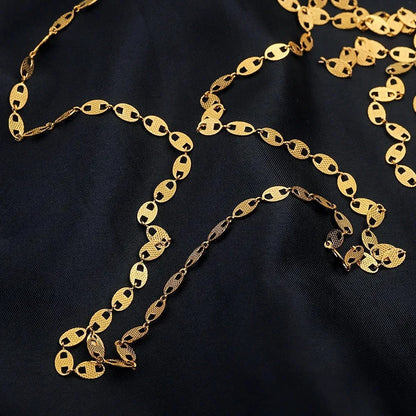 A2344 Fashion 18k Gold Stainless Steel Chain Bulk Pig Nose Coffee Bean Shape Link Chain for Necklace Bracelet Making