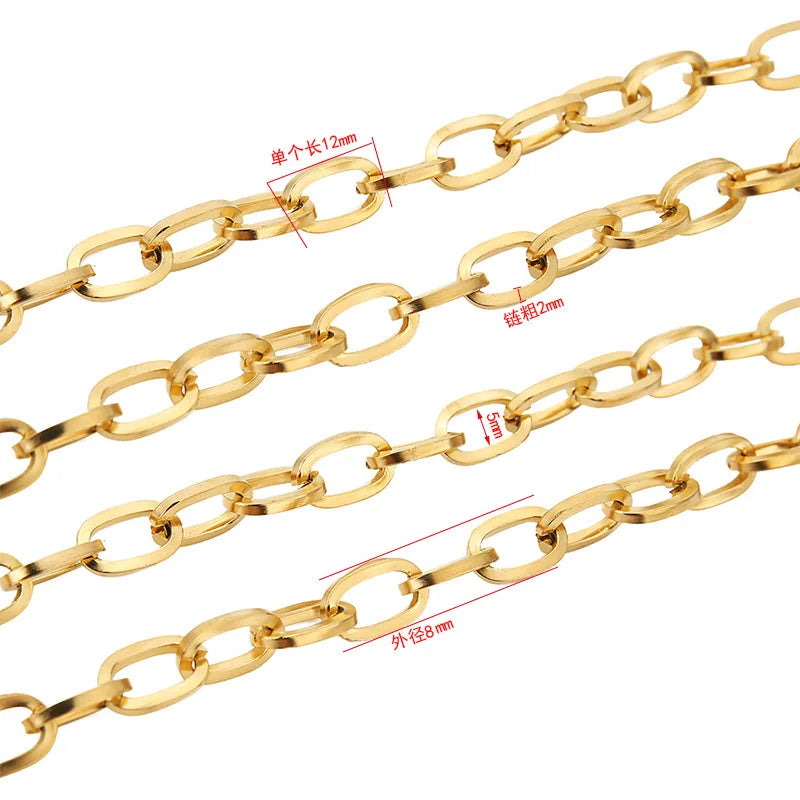 A1549 High Quality 18k Gold Plated Paper Clip Chain Bulk Necklace 12mm Jewelry Making Accessory Diy