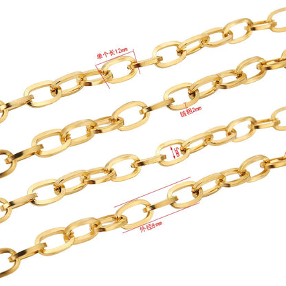 A1549 High Quality 18k Gold Plated Paper Clip Chain Bulk Necklace 12mm Jewelry Making Accessory Diy