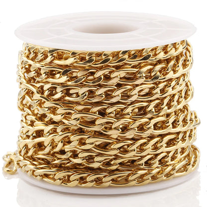 A8402 Non Tarnish 18k Gold Chain Stainless Steel Chain Jewelry for Necklace Bracelet Making Diy Jewelry Accessory