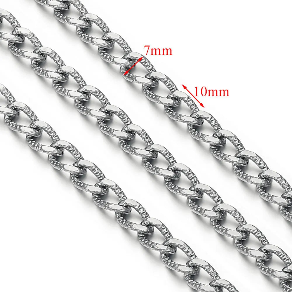 D378 Chunky Twisted Cuban Chain Chocker Gold Silver Black Gun Plated Stainless Steel Snake Rope Chain Jewelry for Men