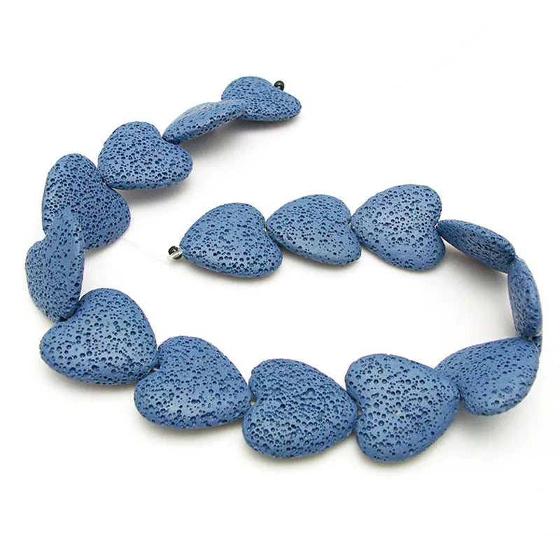 Wholesale Heart Shaped Multi Colors Pink Red Volcanic Rock Lava Stone Beads for Jewelry Making 20mm