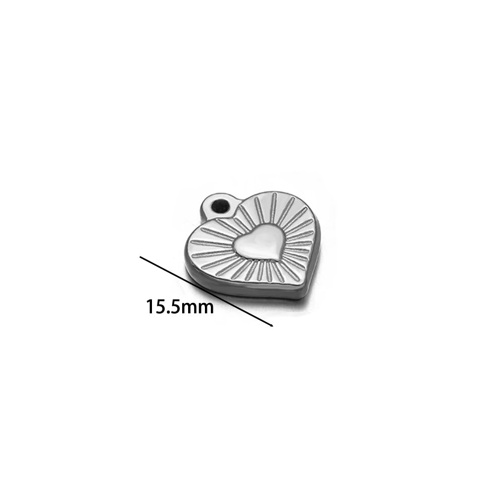 Fashion Stainless Steel 18k Gold Plated Difform Heart Charm Pendant for Diy Jewelry Necklace Earring Making Bulk