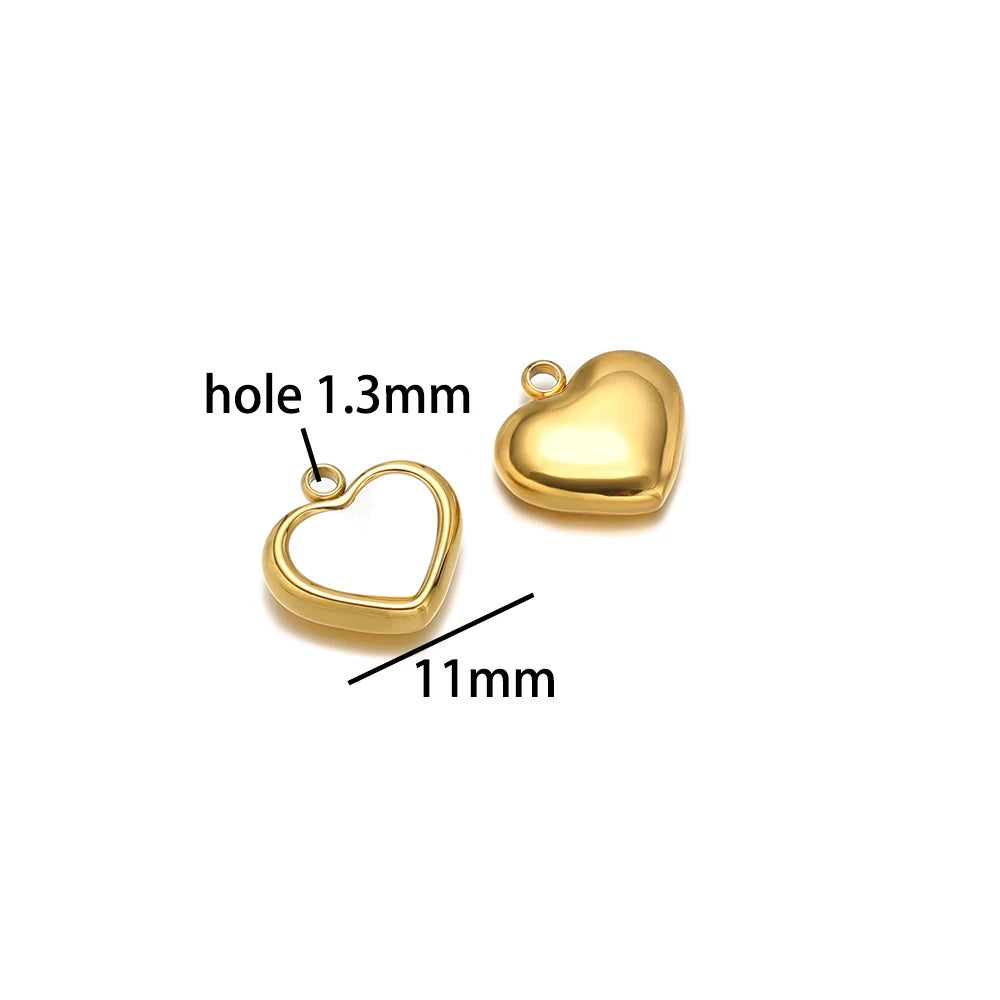 Enamel Heart Pendant 18k Gold Plated Stainless Steel square Oval Round Charm Pendant for Women Jewelry Making Accessories