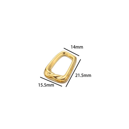 18k Gold Plated Stainless Steel Heart Round Square Hollow Charm Pendant for DIY  Women Jewelry Necklace Making Accessories