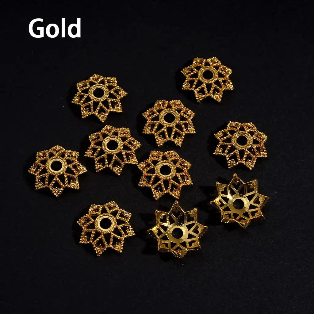 High Quality Alloy Octagonal Lotus Flower Bead Cap Spacer for DIY Jewelry Making Fit 16MM Round Beads