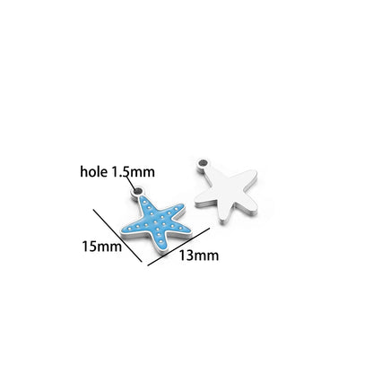 Gold Plated Stainless Steel Enamel Star Gift Bag butterfly Heart Charm Pendant for Jewelry Necklace Making Accessories