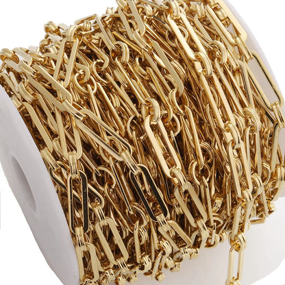 No Fade Embossing Paper Clip Chain Waterproof Stainless Steel Chain Jewelry Chain for Bracelet Necklace