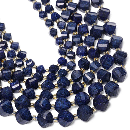 Faceted Helix Twisted 6mm 8mm 10mm Jade Agate Gemstone Beads, Cut Stone Obsidian Rose Quartz Bead for DIY Jewelry Making 18CM