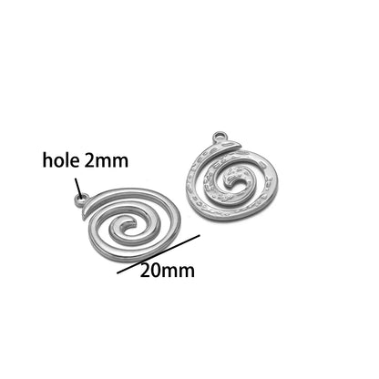Hot Sale Fashion 18k Gold Plated Stainless Steel Creative Spiral Vortex Heart Square Handbag Charm Pendant for Jewelry Making